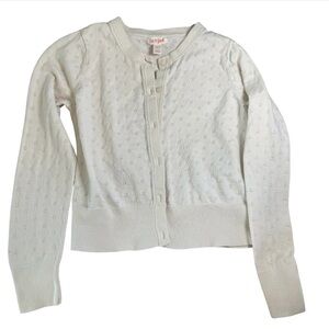 Cat & Jack Girls Ivory Knit Cardigan – Size L (10/12)